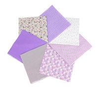 7 Pcs Floral Fabric Square 25cm*25cm Plain Cotton Fabric for DIY Crafts Sewing, Purple