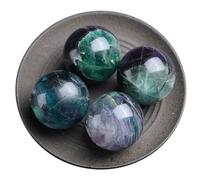 7 Pcs Fluorite Crystal Sphere Ball Set Gemstone Divination Sculpture Figurine for Decoration Fengshui,35mm