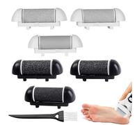 7 Pcs Foot File Replacement Rollers for Micro Pedi Replacement Rollers Extra Foot Roller Regular/Coarse/Fine, Cracked Heels,Compatible with IWEEL/ShoRan/Ratukall/Essy/ (Black and White)