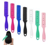 7 PCS Hair Cutter Comb,Double Sides Split End Trimmer for Trimming Long Dense Thin Hair,Razor Comb for Cutting Hair,Woman Hair Styling Combs Tool for Home or Salon Supplies(7 Colors)
