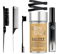 7 Pcs Hair Wax Stick for Flyaways Edge Control Slick Stick - Hair Styling Products Includes Wax Stick for Hair, Hair Finishing Stick, Hair Styling Comb, Elastic Bands for Wig Edges for Women