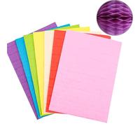 7 Pcs Honeycomb Paper Craft Pads for DIY 3D Craft and Pop-Up Cards, Honeycomb Tissue Paper for Card Making DIY Scrapbooking Arts Supplies, 30 Layers Mini 2cm Glue Line Assorted Colors ( 8.3x5.8inch )