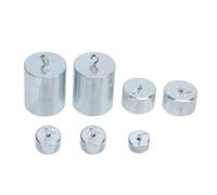 7 Pcs Hooked Weight Set, Steel, 10g to 200g, 550g Total - Durable Metal Construction, ±2%, Ideal for Laboratory and School Use