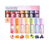 7 Pcs Hydrating Lip Oil Set, Fruit-Flavored Plumping, Mini Lip Gloss Set Magic Colour Changing Long Lasting Lipgloss, Moisturizing No-Sticky Lip Balm Lip Care Kit