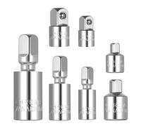7 Pcs Impact Socket Adapter Set, 3/8 1/4 1/2 Adapters, Impact Wrench Adapter, Includes 3 Pcs Joint Socket Wrench Adapters, Drill Sockets Adaptor