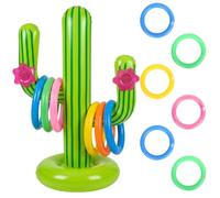 7 Pcs Inflatable Cactus Set, Hawaiian Party Decorations, Garden Games and Pool Games, Inflatable Pool Toys with Limbo Game Feature, Beach Party Decorations and Swimming Inflatables for Outdoor