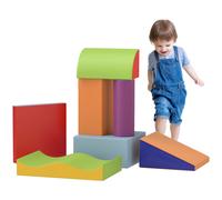 7 Pcs Kids Soft Foam Puzzle Play Blocks Set Learning Toy Blue