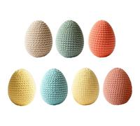 7 Pcs Knitted Yarn Wrapped Easter Eggs, Macaron Color Palette, Light Weight Easter Bowl Filler, Comfortable Grip, for Easter Themed Party, Youngsters DIY Games, Home Decoration, Handmade Style