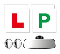 7 PCS L Plates Magnetic, Magnetic L Plates for Car UK, P Plates Magnetic, Learner Plates Magnetic, Rear View Mirror for Driving Test Car Accessories Driving Aid Set