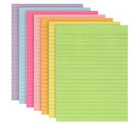 7 Pcs Lined Stick Notes, 6x8 in Large Self-Stick Note Pads Super Sticking Power Brilliant Colors Memo Pads for Notebook Office School & Home，50 Sheets/Pad