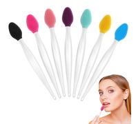 7 Pcs Lip Brush Tool Gentle Lip Scrub Double-Sided Silicone Mini Exfoliating Gloss Applicators Makeup Cleansing Kits for Smooth Soft Bright Healthy Men Women