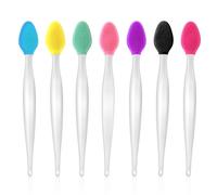 7 Pcs Lip Exfoliator Scrubber Brush Lip Scrub Brush Double-Sided Silicone Exfoliating Tool Mini Soft Scrubber Exfoliator Gentle Lightening Dark Lips for Smooth Soft Bright Healthy