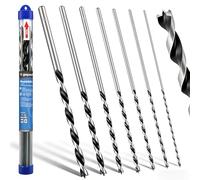 7 Pcs Long Wood Drill Bit Set, Extended Center Position Wood Drill Bit Set, 12-inch (300 mm), Suitable for Various Woods Including Hardwood, Plywood, and Plastics (Metric 4/5/6/7/8/10/12 mm)