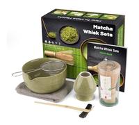 7 Pcs Matcha Set, Matcha Kit for Ceremony, Matcha Tea Set for Making Latte, Japanese Matcha Ceremony Kit, Bamboo Matcha Whisk Set and Bowl(chawan) with All Accessories, Gift for Matcha Lover