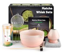 7 Pcs Matcha Set, Matcha Kit for Ceremony, Matcha Tea Set for Making Latte, Japanese Matcha Ceremony Kit, Bamboo Matcha Whisk Set and Bowl(chawan) with All Accessories, Gift for Matcha Lover