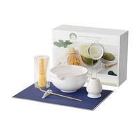 7 Pcs Matcha Whisk Set, Perfect Matcha Kit for Matcha Lovers Includes Ceramic Bowl, Bamboo Whisk, Holder, Scoop, Sifter & Cloth