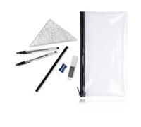 7 Pcs Maths Set for Secondary School Stationery Protractor Geometry Set
