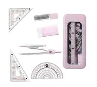 7 Pcs Maths Sets for Secondary School,Protractor And Compass Set Rule Compasses Drawing Equipment Student Gifts Math Geometry Stationery,for Schools Mathematicsteaching Learning Geometric Figures Exam