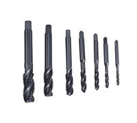 7 Pcs Metric Tap Drill Bit Set High Speed Steel Spiral Thread Easy Pierce for M3 M5 M6 M8 M10 Metal Working Hand Tools Kit