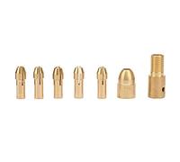7 Pcs Micro Twist Drill Bit Collet Tool Adapter Electric Drill Chuck Set 0.5 to 3mm for ABS Board Aluminum Sheet Paperboard Drilling (3.17mm Copper Drill Clip)