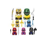 7 Pcs Mighty Morphin Power Rangers Mini Action Figure Assembling Building Block Model Toys Kids Fans Gift Minifigures Tabletop Collection