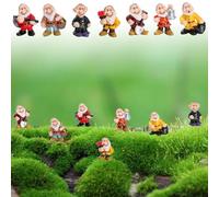 7 Pcs Mini Gnome Statue, Mini Garden Gnomes, Miniature Fairy Garden Gnomes Fairy Resin Outdoor Statues Miniature Garden Decoration Ornament Gardens Decoration for Table, Gardens, Indoor & Outdoor