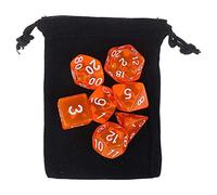 7 Pcs Multi Side Digital Dice Kit Role Playing Games Table Game for Teens Orange