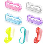 7 Pcs Nail Brush, Nail Brushes for Cleaning Nails with Soft Bristles, Nail Scrubbing Brush for Hands and Feet, Plastic Nail Brush Set in Assorted Colours for Home, Salon and Travel
