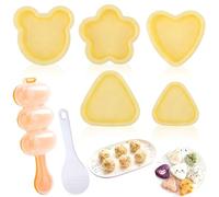 7 PCS Onigiri Mould Set, Rice Ball Maker, Non-Stick Onigiri Maker with Different Shapes, DIY Rice Mould for Kids Or Family Bento Lunch
