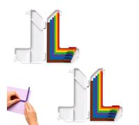 7 Pcs Paper Crafting Alignment Guides with Storage Case, Precision Layering & Matting Spacers for Card Making & Scrapbooking, Color-Coded Tools with Size Tabs, 1/16 to 1/2 Inch Increments (2PCS)