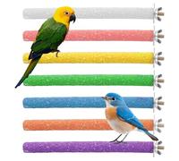 7 Pcs Parrot Perch, Budgie & Cockatiel Perches, Colorful Birdcage Scrub Stand Bar for Small to Medium Parrots, Promotes Exercise Mental Health (20cm)