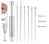 7 Pcs Piercing Tool Kit, Professional Piercing Ball Grabber and Taper Insertion Tool, 16G 18G Stainless Steel Jewelry Changing Tools for Ears Nose Lip Navel, Piercing Tongs and Accessories Set