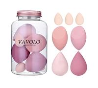 7 PCs Pink Series Multi-color Makeup Sponge Set, Foundation Blending Beauty Blender, Flawless for Liquid Creams and Powders (A-Pink)