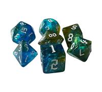7 Pcs Polyhedral Dice Entertainment Toy D4-D20 for Party Game Blue Gold Blue Gold chameleon