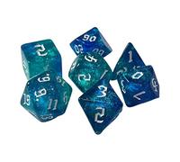 7 Pcs Polyhedral Dice Entertainment Toy D4-D20 for Party Game Green Blue Green Blue chameleon