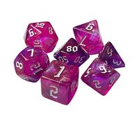 7 Pcs Polyhedral Dice Entertainment Toy D4-D20 for Party Game Rose Red Purple Rose Red Purple chameleon