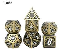 7 Pcs Polyhedral Dice Zinc Alloy Dice Role Playing Table Game With For Edges And Beautiful Inclusions Game White Black
