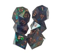 7 Pcs Polyhedral Dices Set D4-D20 Bar Toys for DND RPG Math Teaching, 1.6 cm Type A