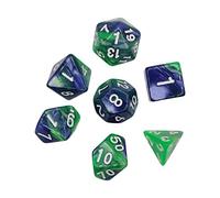 7 Pcs Polyhedral Dices Set Durable Board Game Props for Card Game Cafe Blue Green