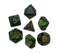7 Pcs Polyhedral Dices Set Durable Board Game Props for Card Game Cafe Green