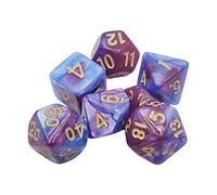 7 Pcs Polyhedral Dices Set Durable Board Game Props for Card Game Cafe Light Blue Violet