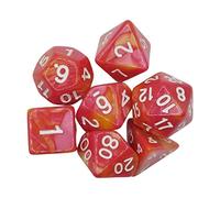 7 Pcs Polyhedral Dices Set Durable Board Game Props for Card Game Cafe Pink Yellow
