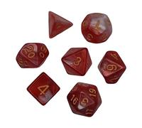 7 Pcs Polyhedral Dices Set Durable Board Game Props for Card Game Cafe Red White