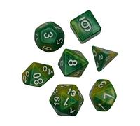 7 Pcs Polyhedral Dices Set Durable Board Game Props for Card Game Cafe Yellow Green