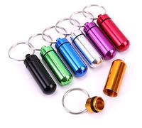 7 Pcs Portable Mini Pill Boxes Waterproof Aluminum Alloy Pills Bottle 7 Colors in 7 Days Pill Holder Keychain Pill Container