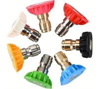 7 Pcs Pressure Washer Spray Nozzle Tips, Quick Release Pressure Nozzle Tips 1/4 Inch, Multiple Degrees Connection Pressure Washer Tips for Concrete Cleaning, Car Washing