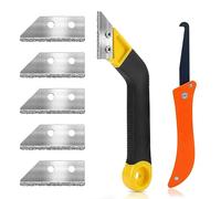 7 Pcs Pro Grout Scraping Rake Tool, Grout Clean Remover Tile Grout Hand Saw Angled with 6 Pcs Extra Replacement Accessories for Tile Cleaning (style 3)
