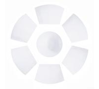 7 Pcs PVC Non Slip Wedge Placemats and Round Place Mat Set for Kitchen Dining Table Protection and Insulation (White)