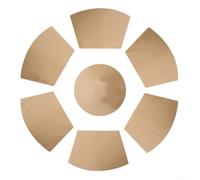 7 Pcs PVC Table Placemats Set with 6 Placemats and 1 Round Centre, Heat Resistant Non Slip Dining Mats Compatible with for Round Table, Washable Kitchen Table Mats in(Gold)
