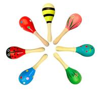 7 PCS Random Wooden Fiesta Mexican Fiesta Party Favors, Baby Maracas, Colorful Baby Musical Instrument for Musical Fun, Birthday Parties,Homes, Schools, Performances,Classroom Prize Supplies
